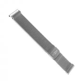 Cinturino in maglia metallica per orologio FIXED FIXMEST-22MM-SL — 22 mm, chiusura rapida, argento, acciaio inox