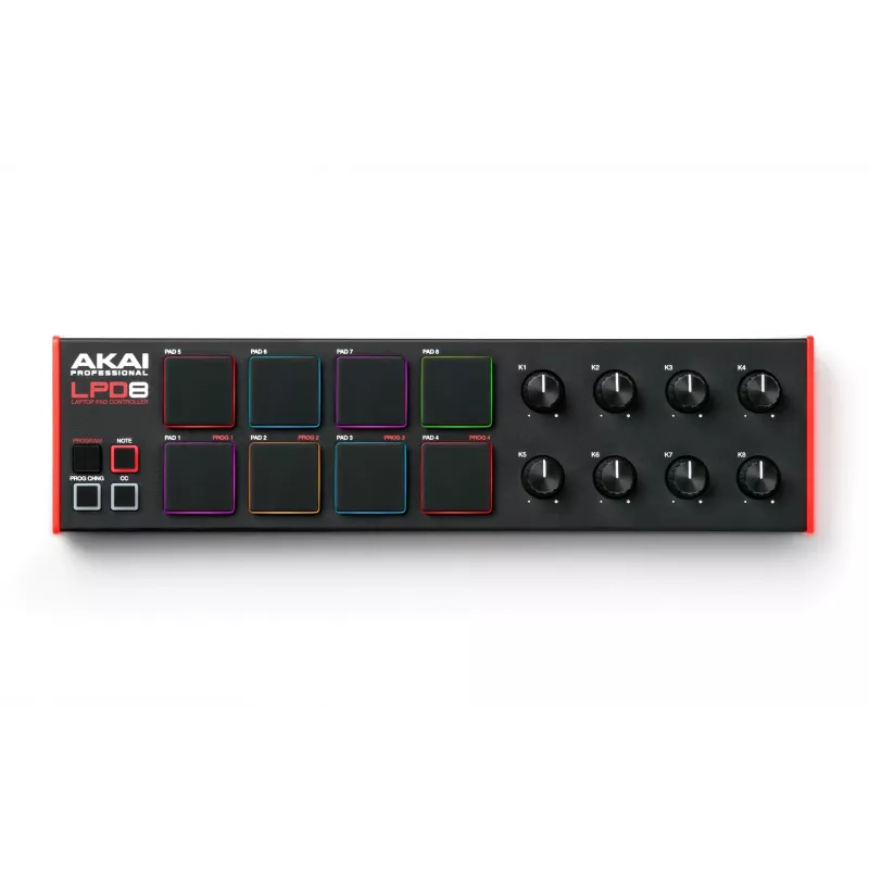Tastiera MIDI Akai LPD8 MKII 8 tasti USB nero, rosso