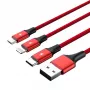 Cavo UNITEK C4049RD USB 1,2 m USB A USB C/Micro-USB B/Lightning rosso