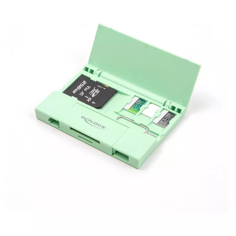 Lettore di schede DeLOCK 91015 USB 3.2 Gen 1 Type-A/Type-C menta
