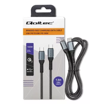 Cavo USB Qoltec 52358 1,5 m USB-C nero USB 2.0 0,48 Gbit/s
