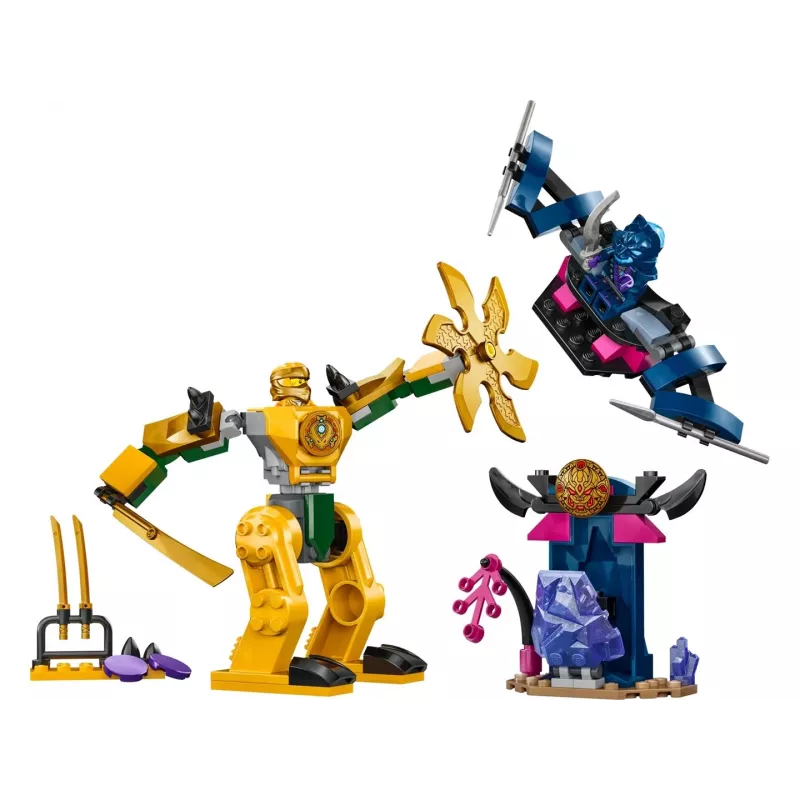 LEGO NINJAGO Mech da battaglia di Arin action figure giocattolo ninja per ragazzi e ragazze da 4 anni, set Dragons Rising con minifigure Arin e mini-kata