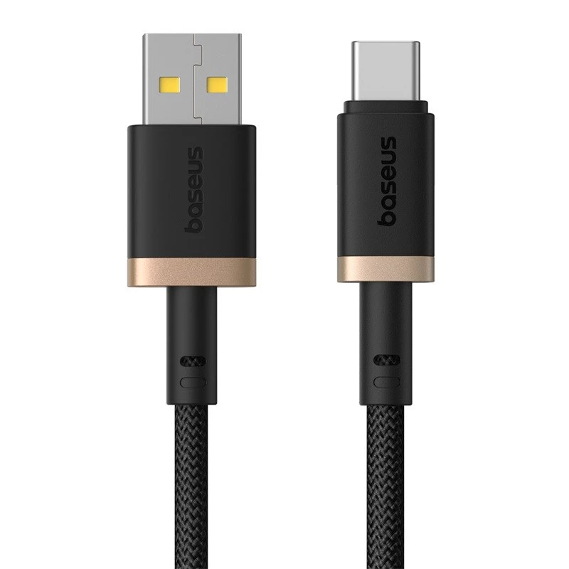 Baseus Dura Cavo di ricarica rapida USB Type A a tipo C 60 W 2 m Nero, Oro