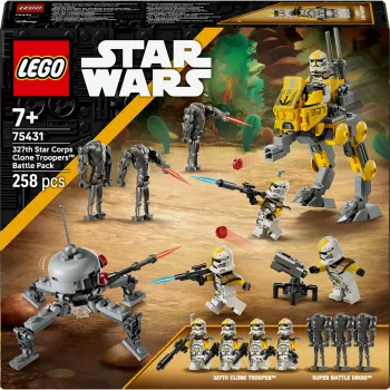Set LEGO Star Wars 327th Star Corps Clone Troopers Battle 75431 — 258 pezzi, 7 minifigure, età 7+