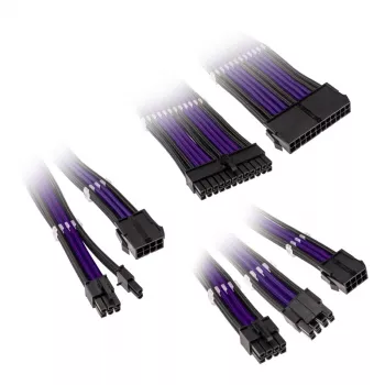 Kolink Core Adept Braided Kabel Extension Kit - Jet nero/Titan viola