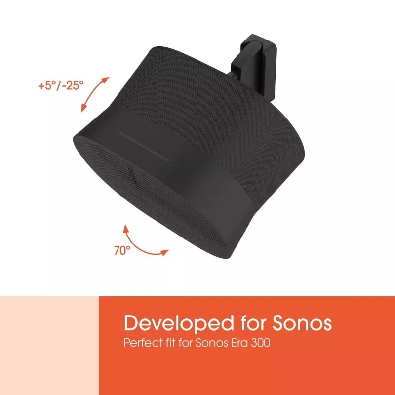 Supporto da parete Vogels | Supporto da parete per diffusore per Sonos Era 300 | Inclinabile, orientabile | Portata massima 7 kg | Nero