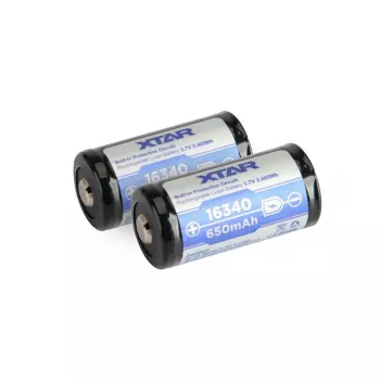 Batteria ricaricabile XTAR 16340 (R-CR123) Li-Ion 3,7 V 650 mAh, protetta
