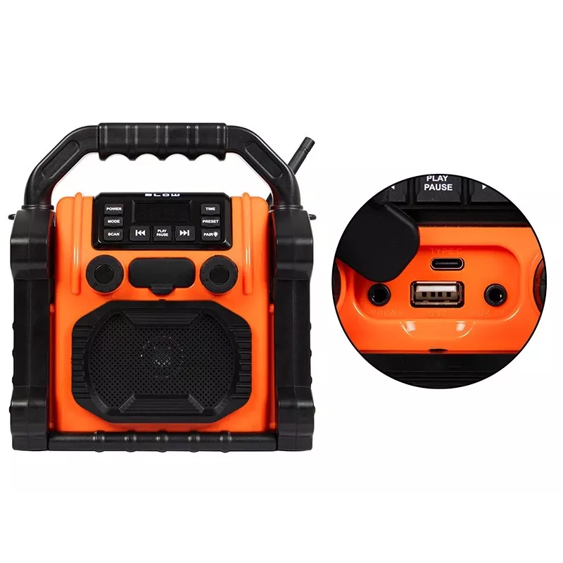 Radio AM/FM portatile BLOW RA14 radio da cantiere, a batteria, ricezione AM e FM