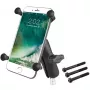 Supporto per telefono RAM Mounts X-Grip Large con morsetto manubrio moto nero