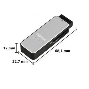 Lettore di schede Hama 123900 USB 3.2 Gen 1 (3.1 Gen 1) nero, argento