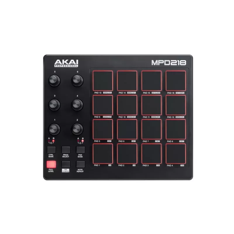 Mixer audio Akai MPD218 nero 16 pad USB MIDI Controller