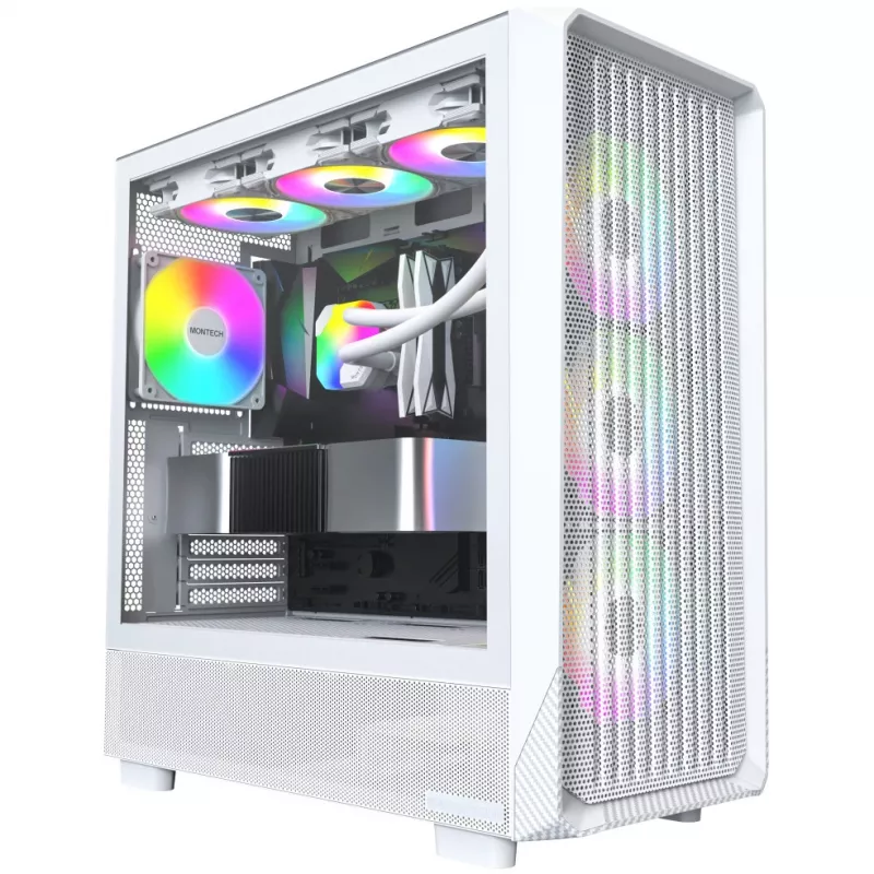 Case PC Montech X5 Midi Tower bianco ATX 3 ventole da 140 mm
