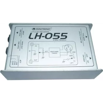 DI box passiva Omnitronic LH-055 1 canale — direct box passiva per uso strumenti/linea, 1 ingresso, uscita XLR bilanciata