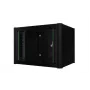 Rack da parete LOGON RWM06U45BL 6U nero con serratura a chiave e gestione cavi