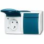 BJ - Ocean - presa Schuko con coperchio a scatto 2 vie - AP *grigio/verdeblu* (20/2EW-53)