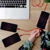 Cavo UNITEK C4049RD USB 1,2 m USB A USB C/Micro-USB B/Lightning rosso
