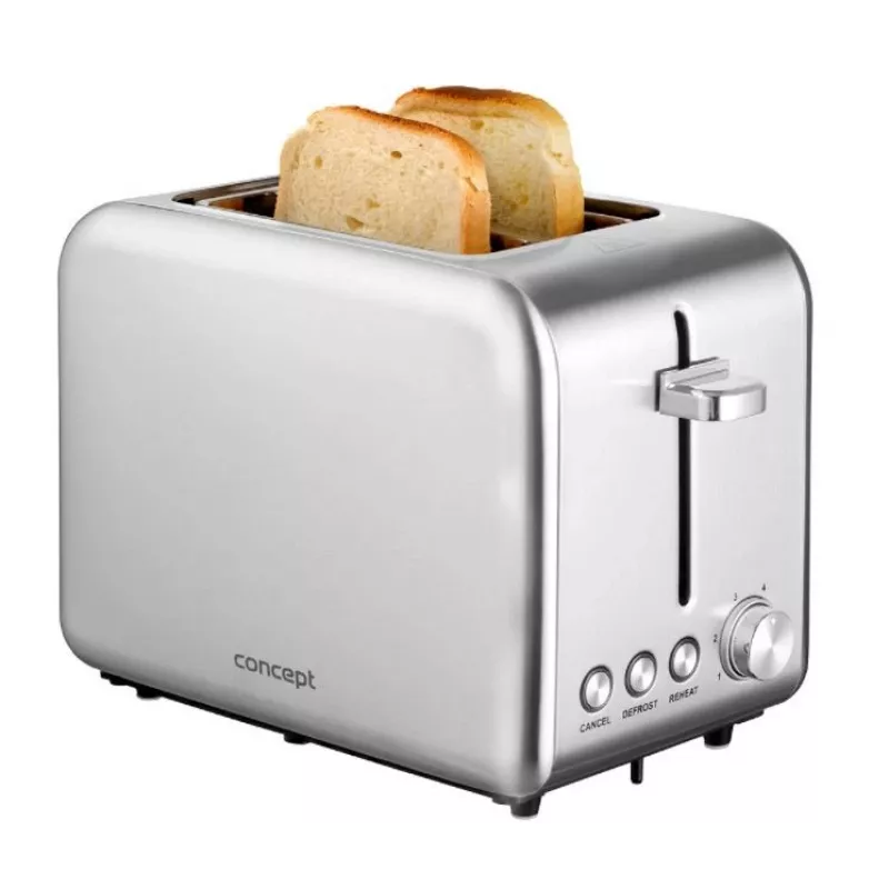 Tostapane Concept Solution TE2050 – 2 fette, 950 W, acciaio inox, 280×160 mm