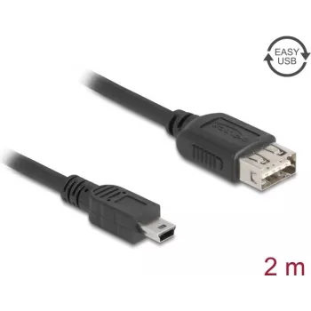 Cavo USB DeLOCK USB 2.0 2 m Mini-USB B USB A nero 81525