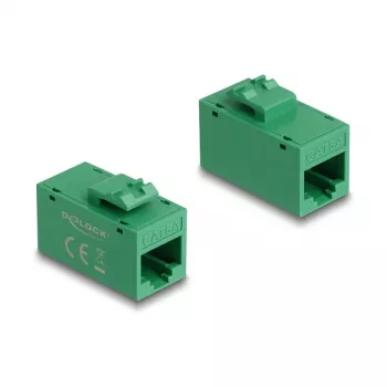 Delock 90640 Modulo Keystone RJ45 jack a RJ45 jack, Cat.6A UTP, verde