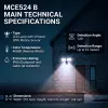 Lampada da parete LED MACLEAN MCE524 con rilevatore di movimento PIR, modello MCE524 B