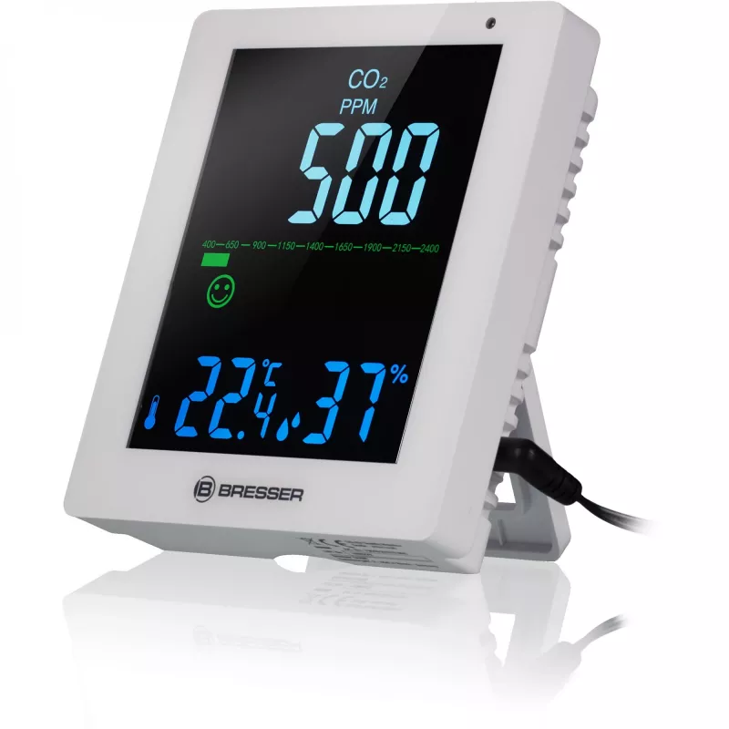 Misuratore di qualità dell'aria Bresser Optics 7004020GYE000 CO2 temperatura 0–50°C