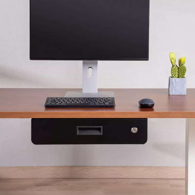 Cassetto da scrivania MACLEAN MC-461 design ergonomico compatto, montaggio semplice, accessorio sottoscrivania
