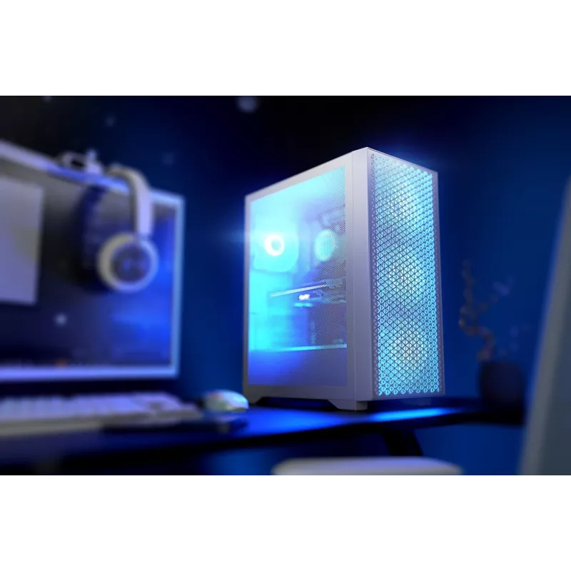 Case PC LOGIC Dart Pro Midi ARGB bianco — Midi Tower, ATX, 456×200×385 mm, GPU max 34 cm, altezza dissipatore CPU 155 mm, 3x120mm anteriore + 1x120mm posteriore, USB 3.0 x2, USB-C x1