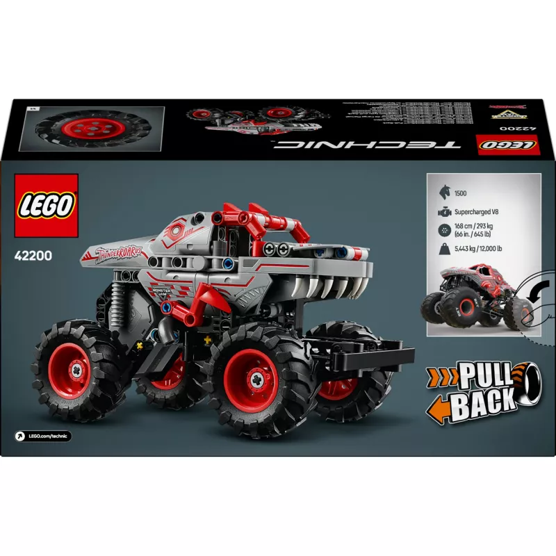 LEGO TECHNIC 42200 Monster Jam™ ThunderROARus™ con motore a ritorno