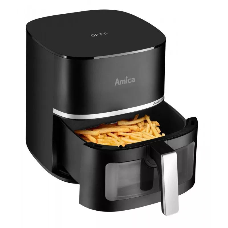 Amica AFM 6020 friggitrice ad aria, 7,2 l, 1700 W, 10 programmi, display LCD, nera