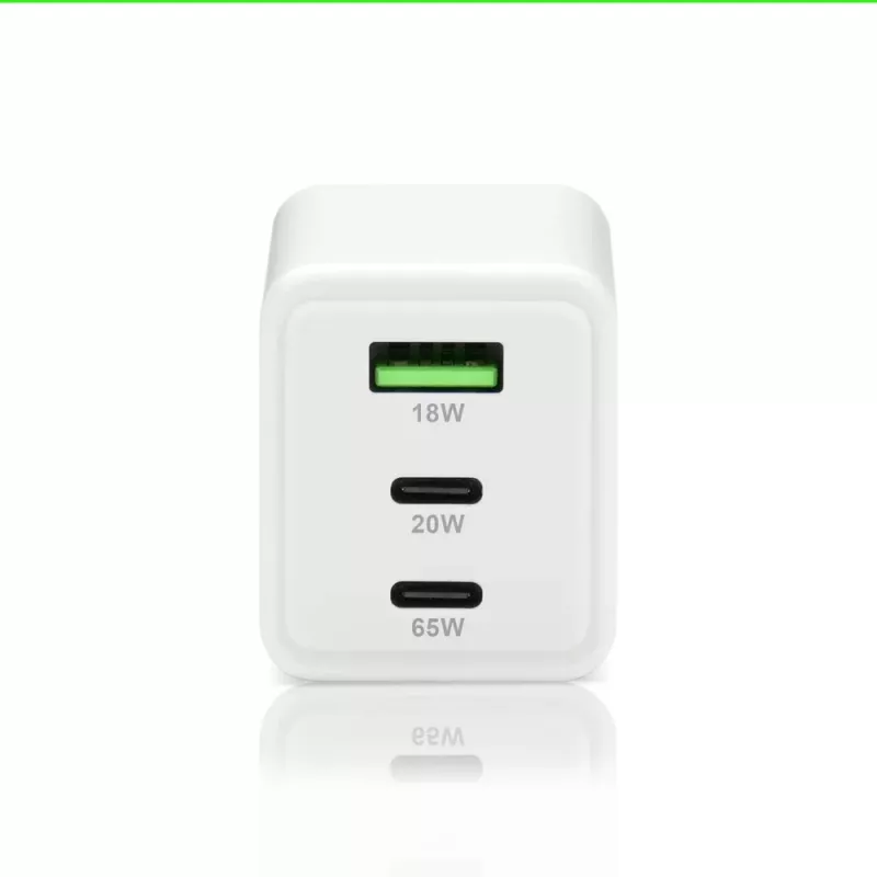 Caricabatterie everActive SQ-655Q 65W, 1×USB-A + 2×USB-C ricarica rapida