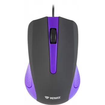 Mouse USB con cavo, 3 tasti, superficie gommata