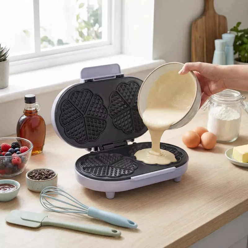 Giles & Posner EK6700GSPPVDE Macchina per waffle a doppio cuore