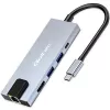Hub USB-C QOLTEC 53795 5-in-1 con 100W PD, 2×USB-A, HDMI 4K, RJ45
