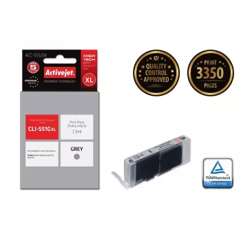 Cartuccia d'inchiostro ActiveJet ACC-551GN — compatibile Canon CLI-551GXL, grigio, High (XL) 15 ml