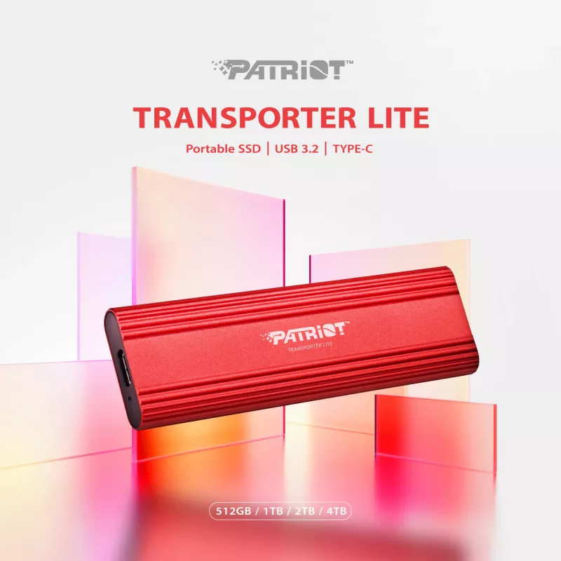 PATRIOT Transporter LT 512GB USB3.2 Type-C SSD 1000 MB/s alluminio - Solid State Disk - 512 GB