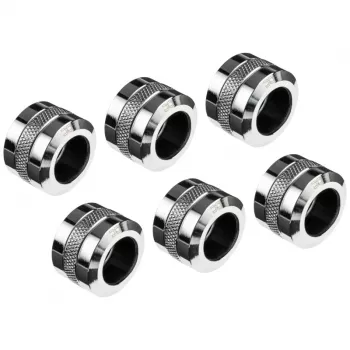 Connettore Alphacool Eiszapfen Pro per tubo rigido 16 mm raccordo G1/4, confezione da 6 - cromato