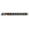 Power Distribution Unit GEMBIRD EG-PDU-014-C14, 8 uscite AC, ingresso C14, cavo 3 m, 1U, 3680 W, 10 A, alluminio, nero