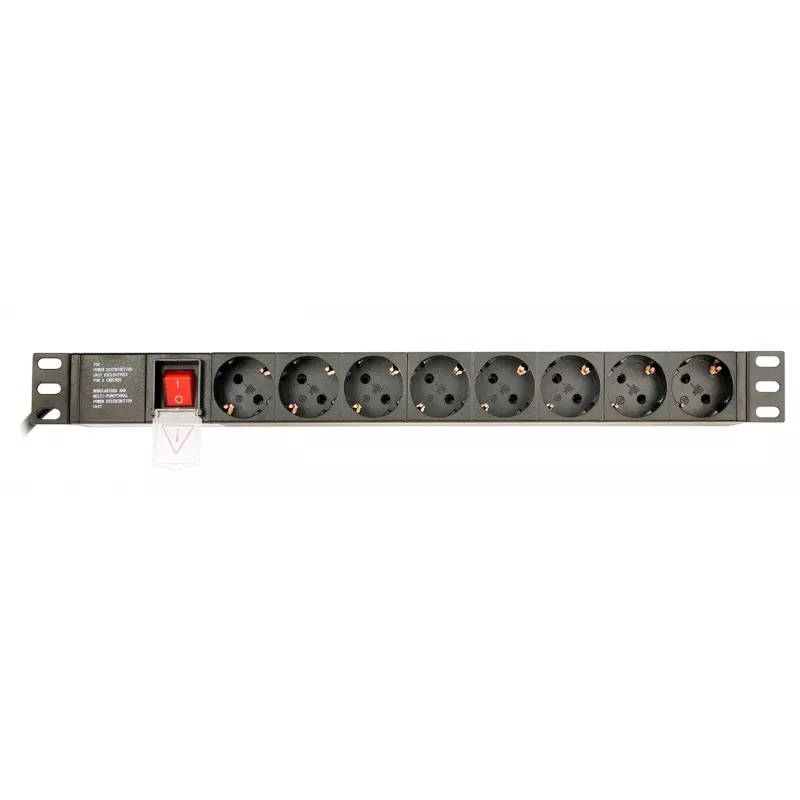 Power Distribution Unit GEMBIRD EG-PDU-014-C14, 8 uscite AC, ingresso C14, cavo 3 m, 1U, 3680 W, 10 A, alluminio, nero