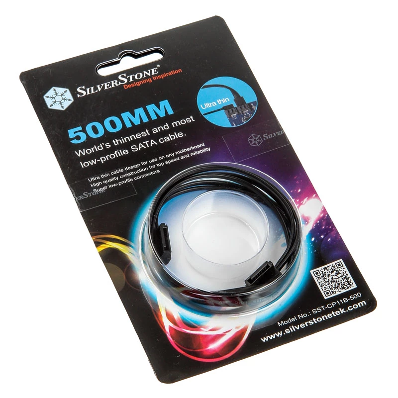 Cavo SATA SilverStone SST-CP11B super low profile - 50 cm, nero