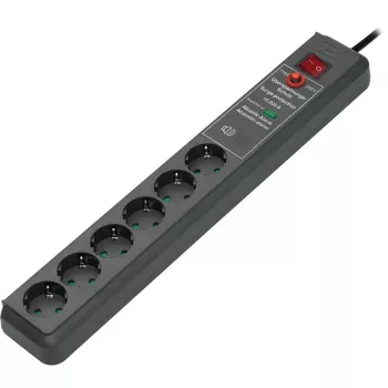 Ciabatta Brennenstuhl Secure-Tec 6 prese con protezione da sovratensione 19.500 A, allarme acustico, 3 m, antracite