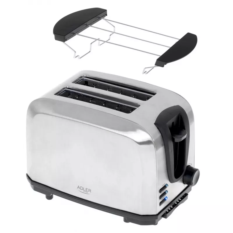 Tostapane Adler AD 3222 2 fette 1000 W argento