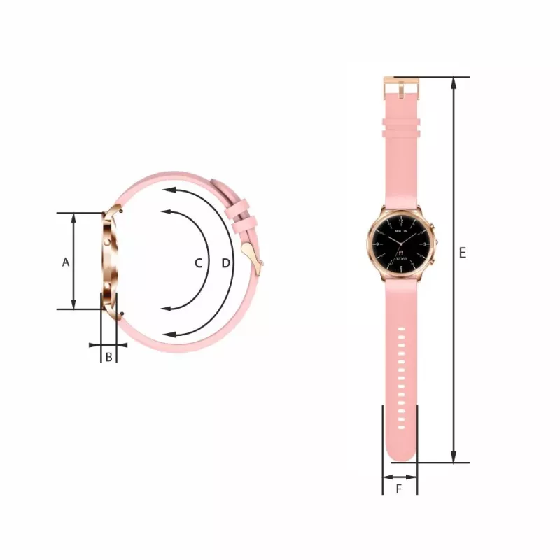 Smartwatch Manta Kelly 3,35 cm rosa