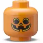 Scatola portatutto Room Copenhagen LEGO Storage HEAD Pumpkin Mini arancione nero – organizer compatto per giocattoli e accessori