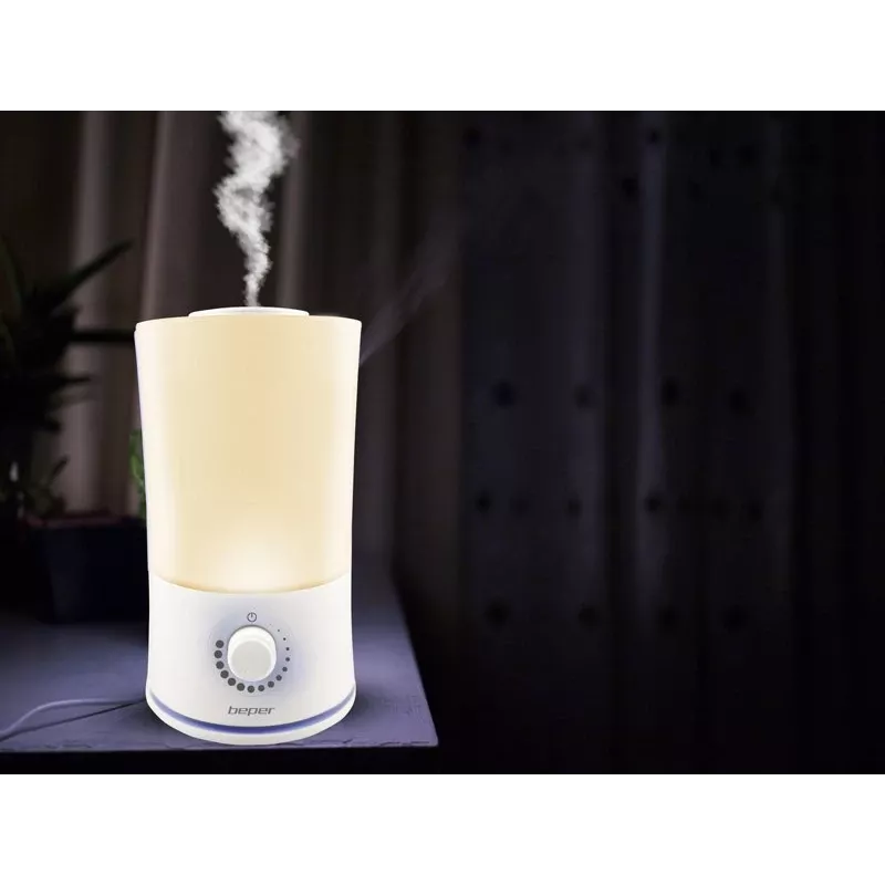 Beper 70.401 diffusore di aromi a ultrasuoni e umidificatore, 2,4 l, LED a 7 colori, 25 W