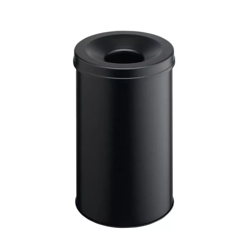 Cestino portarifiuti rotondo in acciaio nero Durable 330601