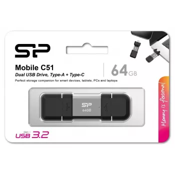 Chiavetta USB Silicon Power 64 GB USB Type-A USB Type-C SP064GBUC3C51V1S