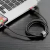 Cavo USB-A a Lightning Baseus Cafule 2.4A QC 3.0, 1 m — nero/rosso