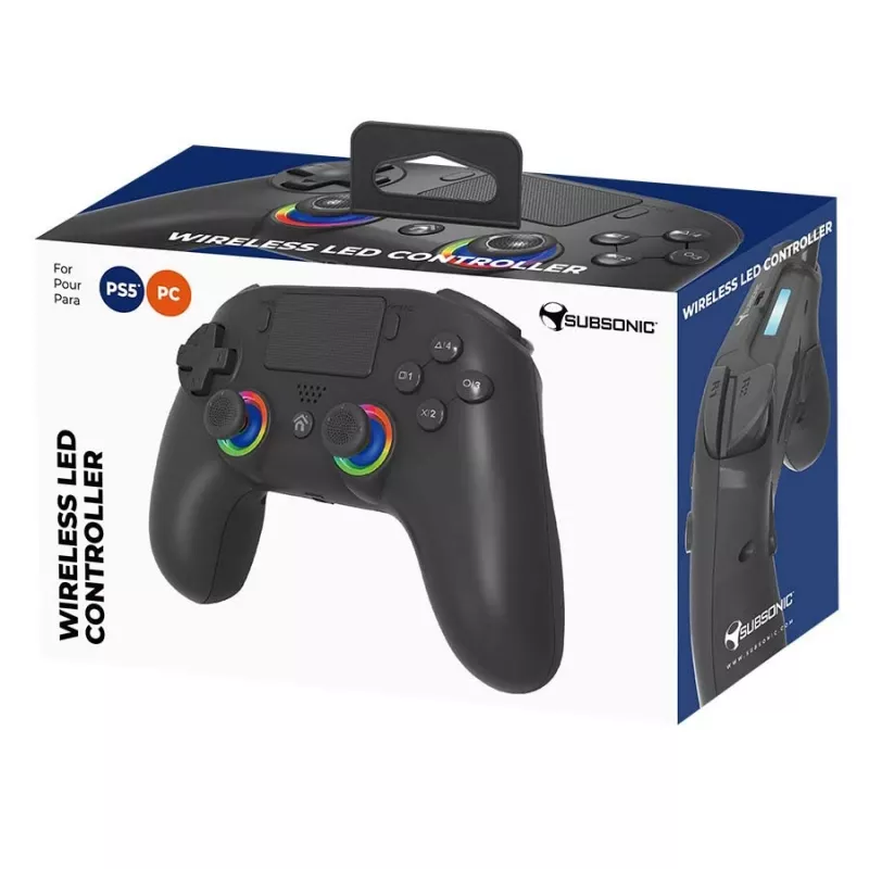 Gamepad Subsonic PS5 Wireless LED Controller nero D-pad Home Opzioni Condividi