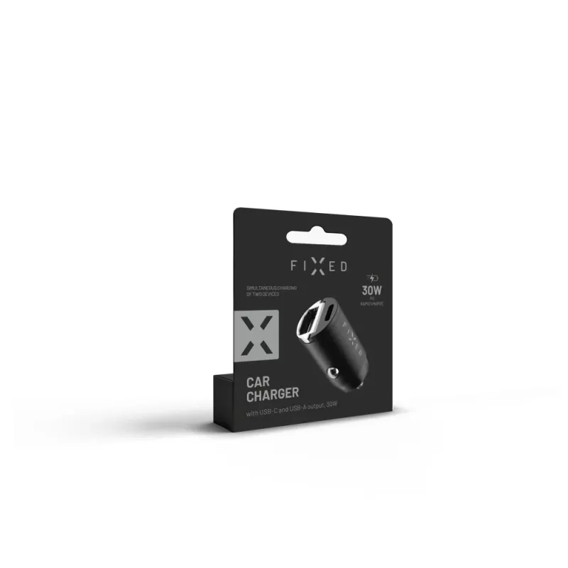 Caricabatterie auto FIXED FIXCC30M-CU-BK 30W USB‑C per prese del veicolo