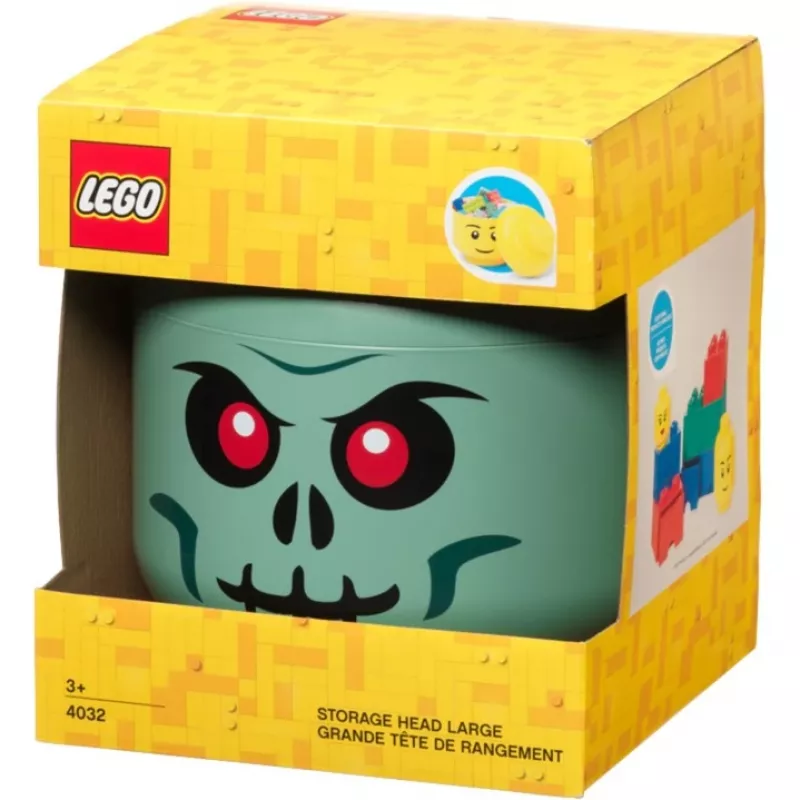 LEGO Storage Head Skeleton, scatola contenitore nero/rosso, grande